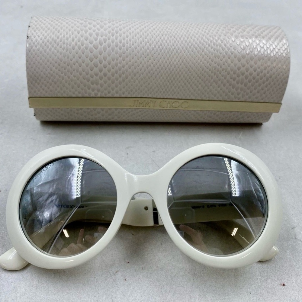 Jimmy Choo WENDY/S White Oversized Round Sunglasses | Italy - Picture 8 of 8